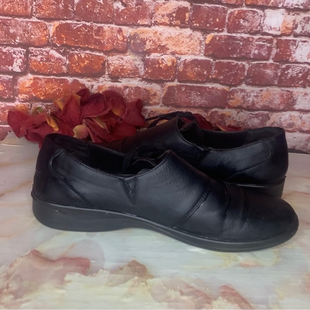 Harborsides Black Memory Foam Round Toe Side Lace Up Loafers - Picture 5 of 10